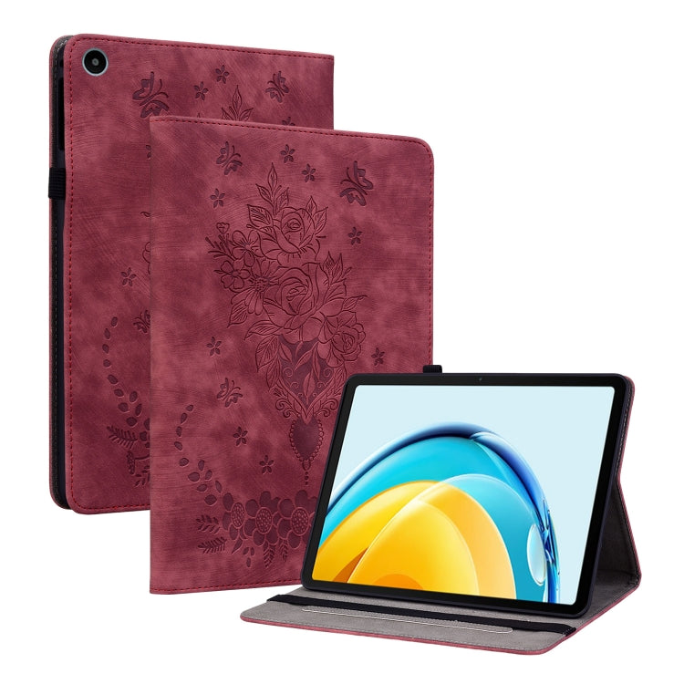 For Huawei MatePad SE 10.4 Butterfly Rose Embossed Leather Tablet Case(Red) - free shipping - PMC TechLife - Order now!