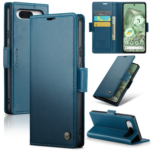 For Google Pixel 8a CaseMe 023 Butterfly Buckle Litchi Texture RFID Anti-theft Leather Phone Case(Blue) - Google Cases by CaseMe | Online Shopping South Africa | PMC Jewellery | Buy Now Pay Later Mobicred