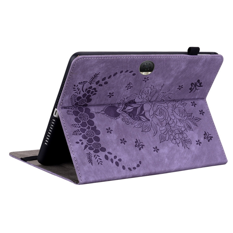 For Honor Pad 9 12.1 Butterfly Rose Embossed Leather Tablet Case(Purple) - Honor by PMC TechLife | Online Shopping South Africa | PMC TechLife | Buy Now Pay Later Mobicred
