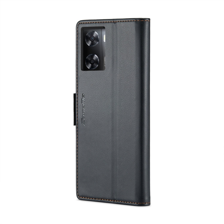 For OPPO A77 4G Global / A57e 4G CaseMe 023 Butterfly Buckle Litchi Texture RFID Anti-theft Leather Phone Case(Black) - OPPO Cases by CaseMe | Online Shopping South Africa | PMC Jewellery | Buy Now Pay Later Mobicred