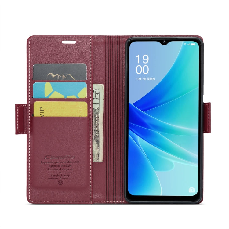 For OPPO A77 4G Global / A57e 4G CaseMe 023 Butterfly Buckle Litchi Texture RFID Anti-theft Leather Phone Case(Wine Red) - OPPO Cases by CaseMe | Online Shopping South Africa | PMC Jewellery | Buy Now Pay Later Mobicred