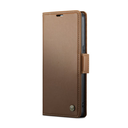 For OPPO Reno8 Pro 5G Global CaseMe 023 Butterfly Buckle Litchi Texture RFID Anti-theft Leather Phone Case(Brown) - OPPO Cases by CaseMe | Online Shopping South Africa | PMC Jewellery | Buy Now Pay Later Mobicred