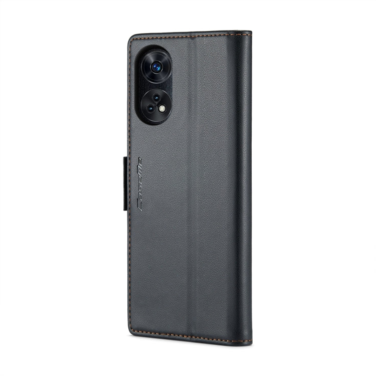 For OPPO Reno8 T 4G CaseMe 023 Butterfly Buckle Litchi Texture RFID Anti-theft Leather Phone Case(Black) - OPPO Cases by CaseMe | Online Shopping South Africa | PMC Jewellery | Buy Now Pay Later Mobicred