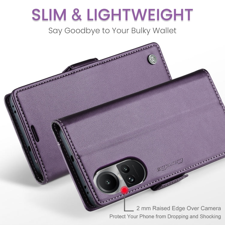 For OPPO Reno10 5G Global／Reno10 Pro Global CaseMe 023 Butterfly Buckle Litchi Texture RFID Anti-theft Leather Phone Case(Pearly Purple) - OPPO Cases by CaseMe | Online Shopping South Africa | PMC Jewellery | Buy Now Pay Later Mobicred