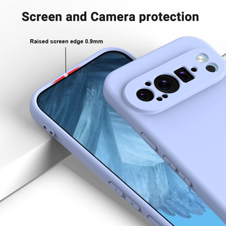 For Google Pixel 9 Pro Pure Color Liquid Silicone Shockproof Phone Case(Purple) - Google Cases by PMC TechLife | Online Shopping South Africa | PMC TechLife | Buy Now Pay Later Mobicred