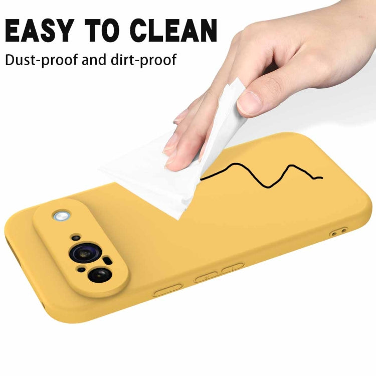 For Google Pixel 9 Pure Color Liquid Silicone Shockproof Phone Case(Yellow) - Google Cases by PMC TechLife | Online Shopping South Africa | PMC TechLife | Buy Now Pay Later Mobicred