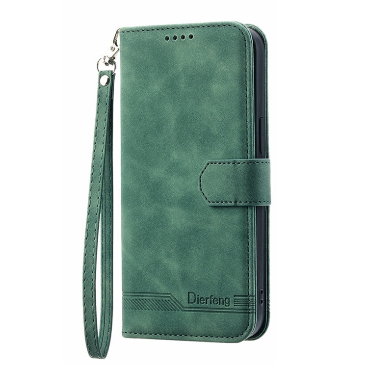 For Xiaomi Redmi Note13 4G Dierfeng Dream Line TPU + PU Leather Phone Case(Green) - Note 13 Cases by PMC Jewellery | Online Shopping South Africa | PMC Jewellery | Buy Now Pay Later Mobicred