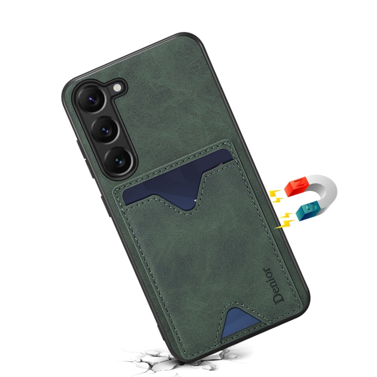 For Samsung Galaxy S24 5G Denior PU Back Cover Card Slot Holder Phone Case(Green) - Galaxy S24 5G Cases by Denior | Online Shopping South Africa | PMC Jewellery | Buy Now Pay Later Mobicred