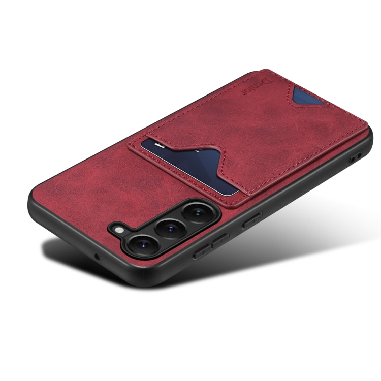 For Samsung Galaxy S24+ 5G Denior PU Back Cover Card Slot Holder Phone Case(Red) - Galaxy S24+ 5G Cases by Denior | Online Shopping South Africa | PMC Jewellery | Buy Now Pay Later Mobicred