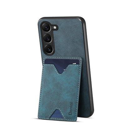 For Samsung Galaxy S24+ 5G Denior PU Back Cover Card Slot Holder Phone Case(Blue) - Galaxy S24+ 5G Cases by Denior | Online Shopping South Africa | PMC Jewellery | Buy Now Pay Later Mobicred