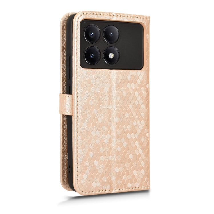 For Xiaomi Poco X6 Pro / Redmi K70E 5G Honeycomb Dot Texture Leather Phone Case(Gold) - free shipping - PMC TechLife - Order now!