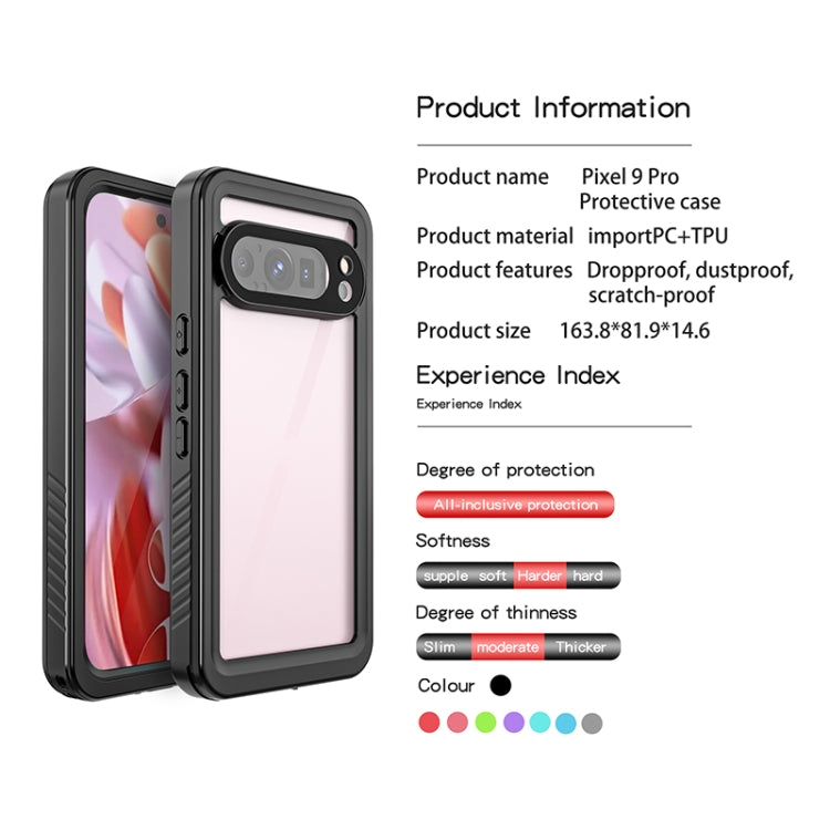 For Google Pixel 9 Pro RedPepper Shockproof IP68 Waterproof PC + TPU Protective Case(Black) - Google Cases by RedPepper | Online Shopping South Africa | PMC Jewellery | Buy Now Pay Later Mobicred