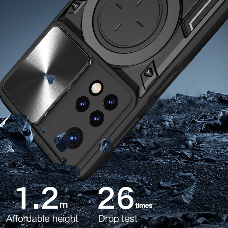 For Xiaomi Redmi Note 11 Global CD Texture Sliding Camshield Magnetic Holder Phone Case(Black) - free shipping - PMC TechLife - Order now!