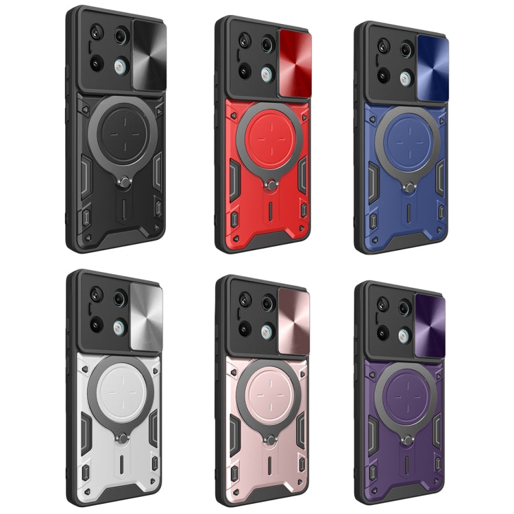 For Xiaomi Redmi Note 13 Pro 5G CD Texture Sliding Camshield Magnetic Holder Phone Case(Red) - Note 13 Pro Cases by PMC TechLife | Online Shopping South Africa | PMC TechLife | Buy Now Pay Later Mobicred
