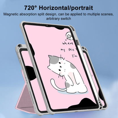 For iPad Air 11 2024 / iPad Pro 11 720 Rotation Magnetic Painted Leather Smart Tablet Case(Pink Cat) - iPad Pro 11 (2022/2021) Cases by PMC Jewellery | Online Shopping South Africa | PMC Jewellery | Buy Now Pay Later Mobicred