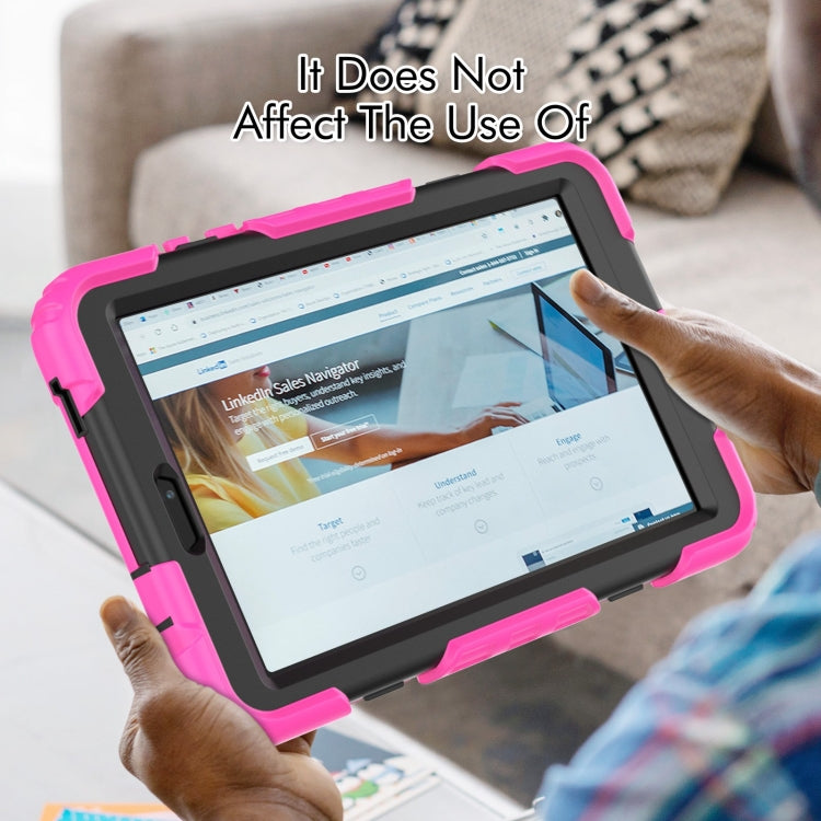 For Lenovo Tab M8 4th Gen Silicone Hybrid PC Tablet Case with Shoulder Strap(Rose Red) - Lenovo by PMC TechLife | Online Shopping South Africa | PMC TechLife | Buy Now Pay Later Mobicred
