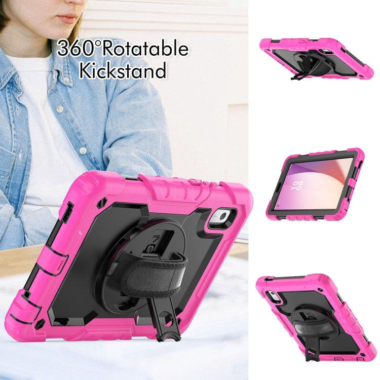 For Lenovo Tab M9 Silicone Hybrid PC Tablet Case with Shoulder Strap(Rose Red) - Lenovo by PMC TechLife | Online Shopping South Africa | PMC TechLife | Buy Now Pay Later Mobicred