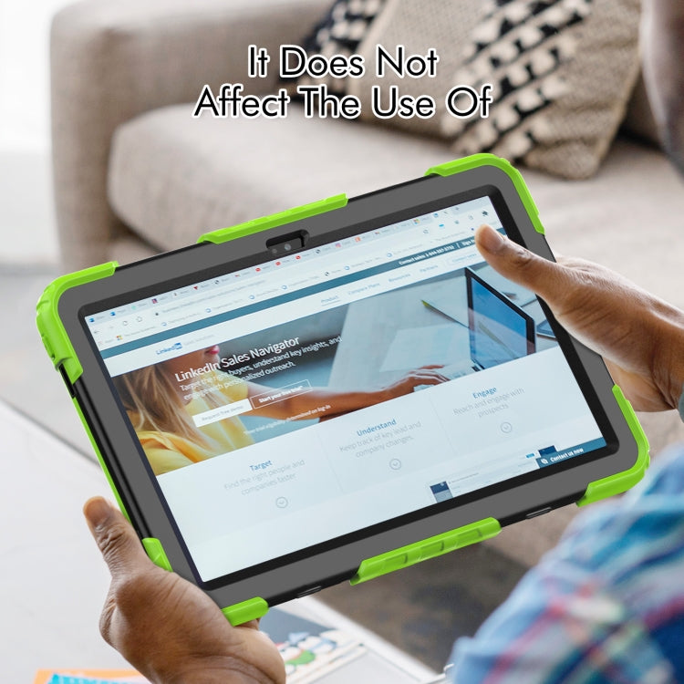 For Lenovo Tab M10 Plus 10.6 Gen 3rd Silicone Hybrid PC Tablet Case with Shoulder Strap(Yellow Green) - Lenovo by PMC TechLife | Online Shopping South Africa | PMC TechLife | Buy Now Pay Later Mobicred