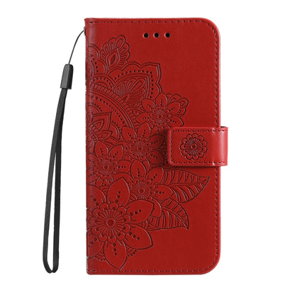 For Xiaomi Redmi K70 / K70 Pro 7-petal Flowers Embossing Leather Phone Case(Red) - K70 Pro Cases by PMC Jewellery | Online Shopping South Africa | PMC Jewellery | Buy Now Pay Later Mobicred