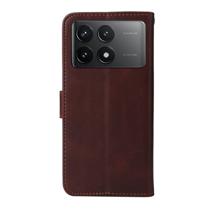 For Xiaomi Redmi K70 / K70 Pro Classic Calf Texture Flip Leather Phone Case(Brown) - K70 Pro Cases by PMC Jewellery | Online Shopping South Africa | PMC Jewellery | Buy Now Pay Later Mobicred