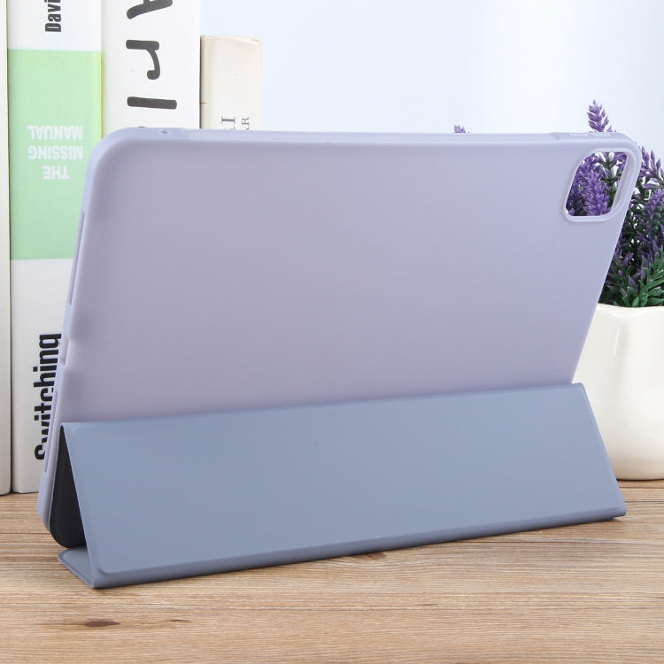 For iPad Air 11 2024 GEBEI 3-folding Holder Shockproof Flip Leather Tablet Case(Light Purple) - iPad Air 11 2024 Cases by GEBEI | Online Shopping South Africa | PMC Jewellery | Buy Now Pay Later Mobicred