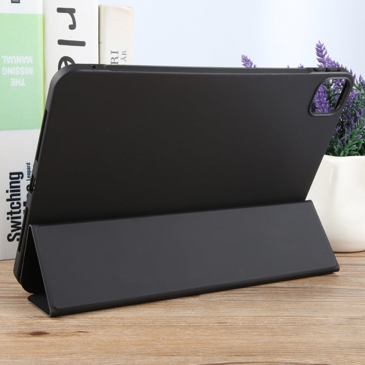 For iPad Air 11 2025 / 2024 GEBEI 3-folding Holder Shockproof Flip Leather Tablet Case(Black) - iPad Air 11 2025 / 2024 Cases by GEBEI | Online Shopping South Africa | PMC Jewellery | Buy Now Pay Later Mobicred