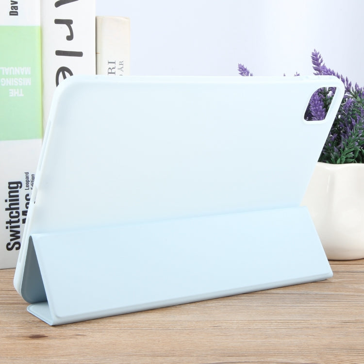 For iPad Air 11 2025 / 2024 GEBEI 3-folding Holder Shockproof Flip Leather Tablet Case(Sky Blue) - iPad Air 11 2025 / 2024 Cases by GEBEI | Online Shopping South Africa | PMC Jewellery | Buy Now Pay Later Mobicred