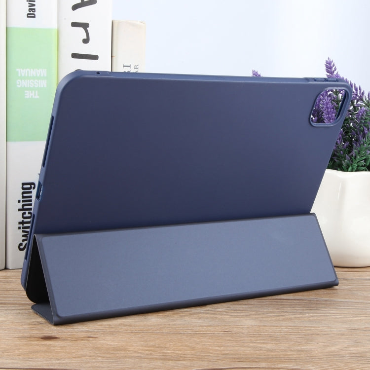 For iPad Air 11 2024 GEBEI 3-folding Holder Shockproof Flip Leather Tablet Case(Dark Blue) - iPad Air 11 2024 Cases by GEBEI | Online Shopping South Africa | PMC Jewellery | Buy Now Pay Later Mobicred