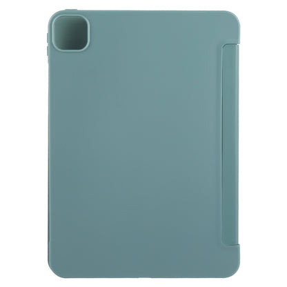 For iPad Air 11 2025 / 2024 GEBEI 3-folding Holder Shockproof Flip Leather Tablet Case(Dark Green) - iPad Air 11 2025 / 2024 Cases by GEBEI | Online Shopping South Africa | PMC Jewellery | Buy Now Pay Later Mobicred