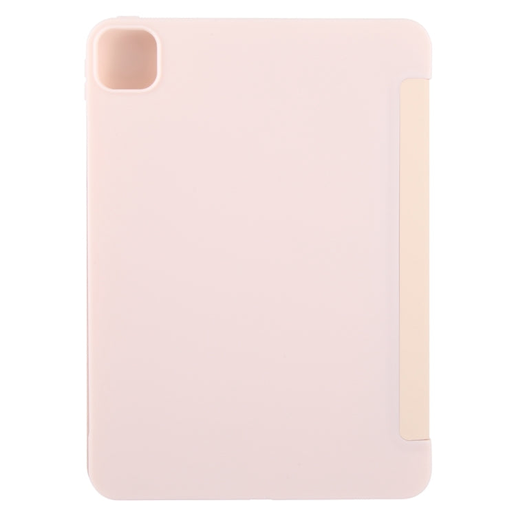 For iPad Air 11 2024 GEBEI 3-folding Holder Shockproof Flip Leather Tablet Case(Pink) - iPad Air 11 2024 Cases by GEBEI | Online Shopping South Africa | PMC Jewellery | Buy Now Pay Later Mobicred