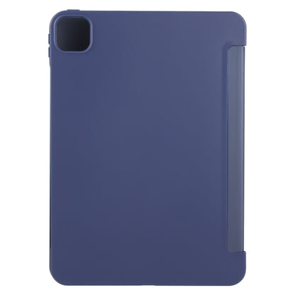 For iPad Pro 11 2024 GEBEI 3-folding Holder Shockproof Flip Leather Tablet Case(Dark Blue) - iPad Pro 11 2024 Cases by GEBEI | Online Shopping South Africa | PMC Jewellery | Buy Now Pay Later Mobicred