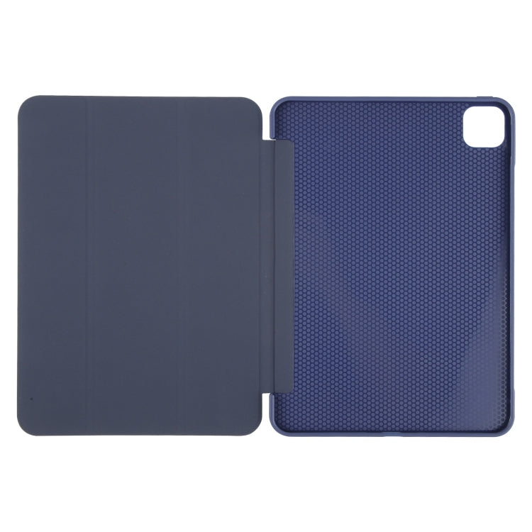 For iPad Pro 11 2024 GEBEI 3-folding Holder Shockproof Flip Leather Tablet Case(Dark Blue) - iPad Pro 11 2024 Cases by GEBEI | Online Shopping South Africa | PMC Jewellery | Buy Now Pay Later Mobicred