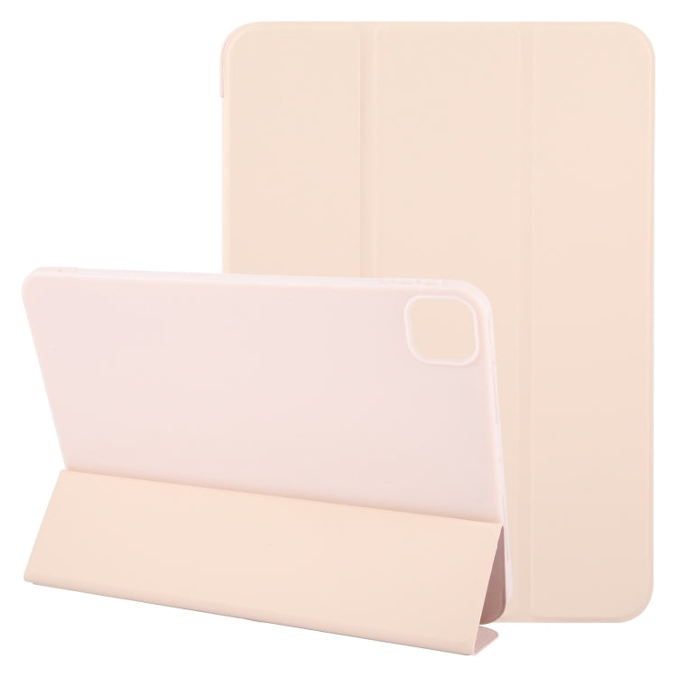 For iPad Pro 11 2024 GEBEI 3-folding Holder Shockproof Flip Leather Tablet Case(Pink) - iPad Pro 11 2024 Cases by GEBEI | Online Shopping South Africa | PMC Jewellery | Buy Now Pay Later Mobicred