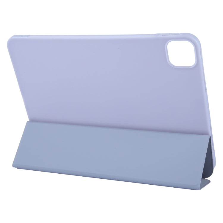 For iPad Air 13 2024 GEBEI 3-folding Holder Shockproof Flip Leather Tablet Case(Light Purple) - iPad Air 13 2024 Cases by GEBEI | Online Shopping South Africa | PMC Jewellery | Buy Now Pay Later Mobicred