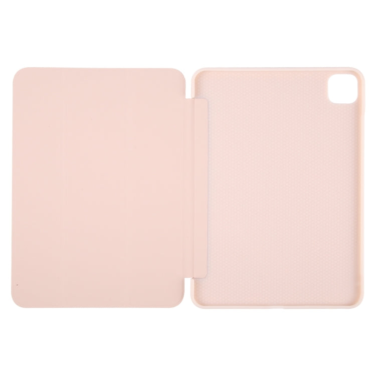 For iPad Air 13 2024 GEBEI 3-folding Holder Shockproof Flip Leather Tablet Case(Pink) - iPad Air 13 2024 Cases by GEBEI | Online Shopping South Africa | PMC Jewellery | Buy Now Pay Later Mobicred