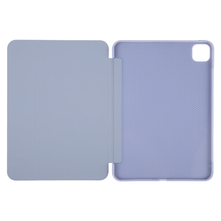 For iPad Pro 13 2024 GEBEI 3-folding Holder Shockproof Flip Leather Tablet Case(Light Purple) - iPad Pro 13 2024 Cases by GEBEI | Online Shopping South Africa | PMC Jewellery | Buy Now Pay Later Mobicred