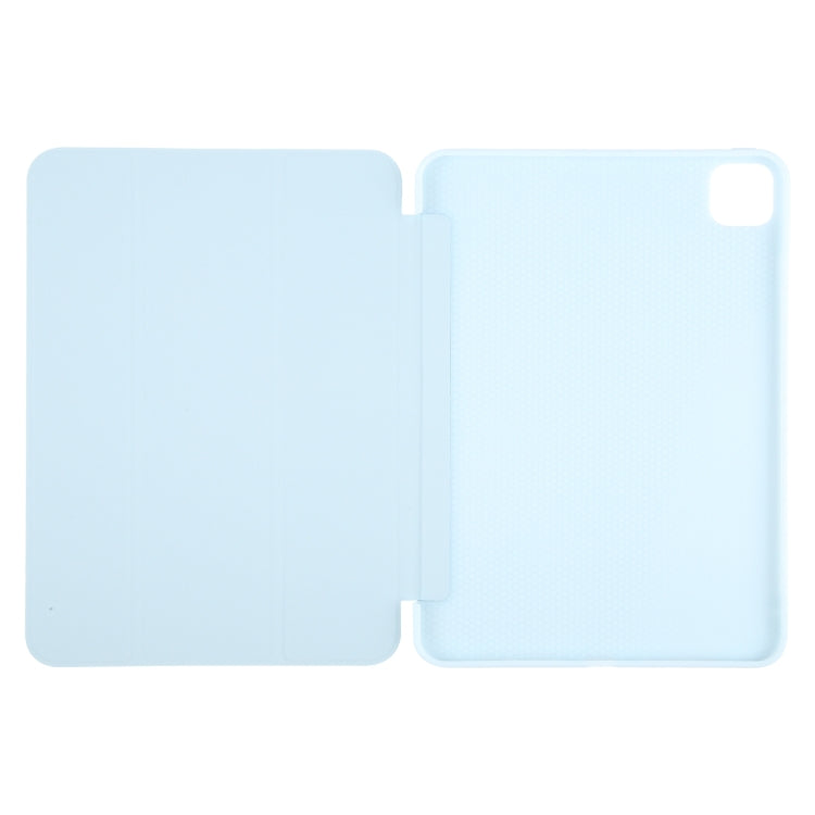 For iPad Pro 13 2024 GEBEI 3-folding Holder Shockproof Flip Leather Tablet Case(Sky Blue) - iPad Pro 13 2024 Cases by GEBEI | Online Shopping South Africa | PMC TechLife | Buy Now Pay Later Mobicred