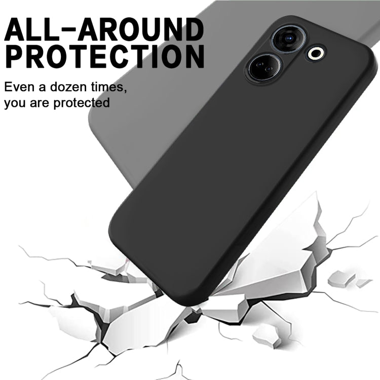 For Tecno Camon 20 4G Pure Color Liquid Silicone Shockproof Phone Case(Black) - Tecno Cases by PMC Jewellery | Online Shopping South Africa | PMC Jewellery | Buy Now Pay Later Mobicred