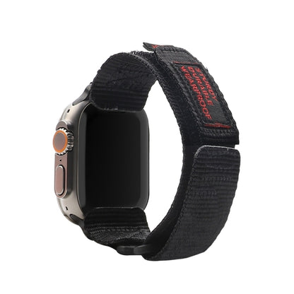 Nylon Two Section Watch Band For Apple Watch Ultra 2 49mm(Black) - Watch Bands by PMC Jewellery | Online Shopping South Africa | PMC Jewellery | Buy Now Pay Later Mobicred