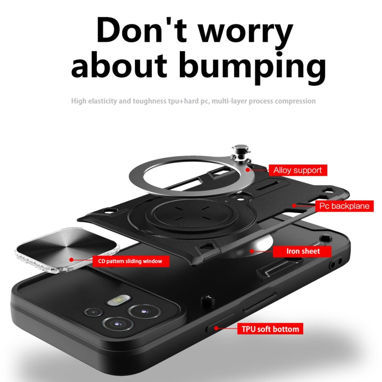 For Motorola Edge 20 Lite CD Texture Sliding Camshield Magnetic Holder Phone Case(Red) - free shipping - PMC TechLife - Order now!