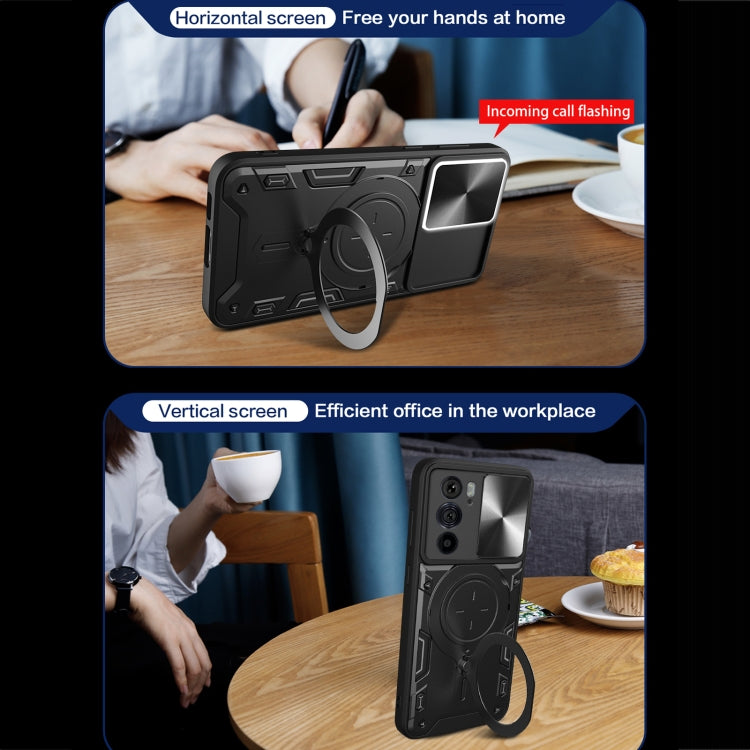 For Motorola Edge 30 Pro CD Texture Sliding Camshield Magnetic Holder Phone Case(Red) - free shipping - PMC TechLife - Order now!