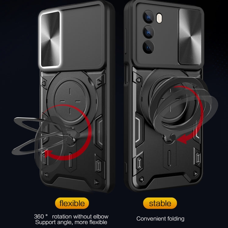 For Motorola Moto G62 CD Texture Sliding Camshield Magnetic Holder Phone Case(Silver) - free shipping - PMC TechLife - Order now!