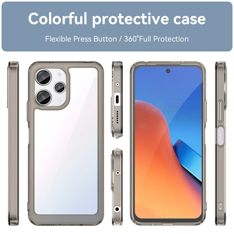 For Xiaomi Redmi 12R Colorful Series Acrylic Hybrid TPU Phone Case(Transparent Grey) - Xiaomi Cases by PMC Jewellery | Online Shopping South Africa | PMC Jewellery | Buy Now Pay Later Mobicred