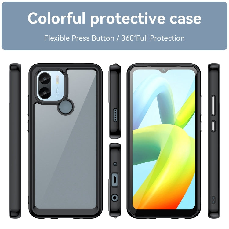 For Xiaomi Redmi A2+ Colorful Series Acrylic Hybrid TPU Phone Case(Black) - Xiaomi Cases by PMC Jewellery | Online Shopping South Africa | PMC Jewellery | Buy Now Pay Later Mobicred