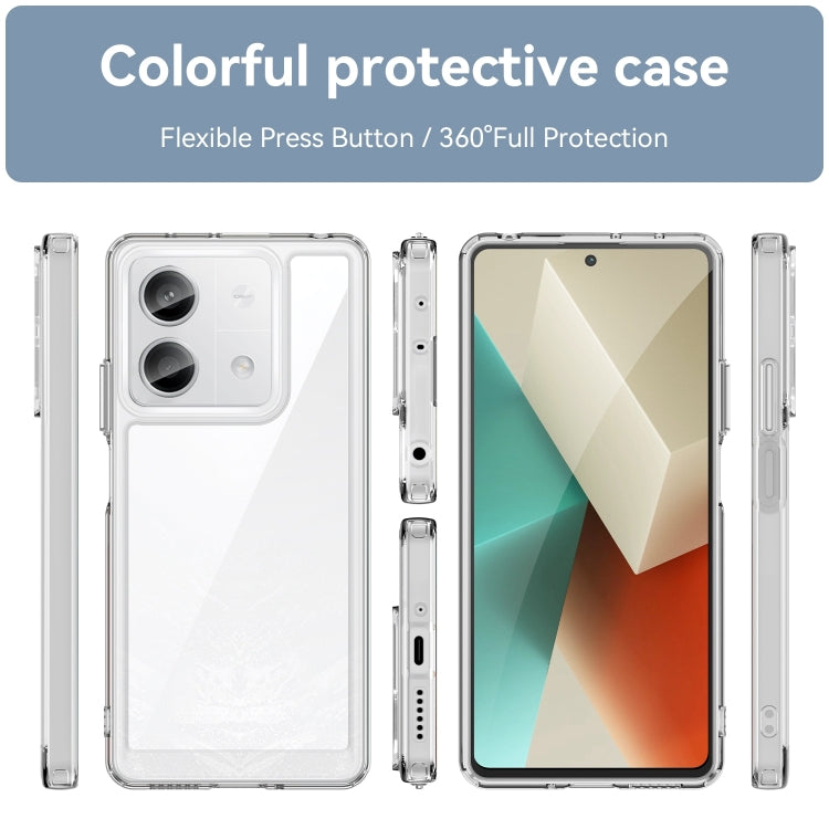 For Xiaomi Redmi Note 13 5G Colorful Series Acrylic Hybrid TPU Phone Case(Transparent) - Note 13 Cases by PMC Jewellery | Online Shopping South Africa | PMC Jewellery