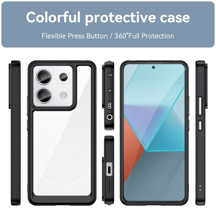 For Xiaomi Redmi Note 13 Pro 5G Colorful Series Acrylic Hybrid TPU Phone Case(Black) - Note 13 Pro Cases by PMC Jewellery | Online Shopping South Africa | PMC Jewellery | Buy Now Pay Later Mobicred