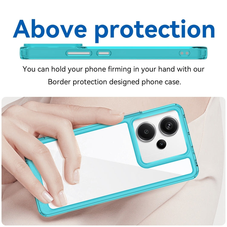 For Xiaomi Redmi Note 13 Pro+ Colorful Series Acrylic Hybrid TPU Phone Case(Transparent Blue) - Note 13 Pro+ Cases by PMC Jewellery | Online Shopping South Africa | PMC Jewellery | Buy Now Pay Later Mobicred