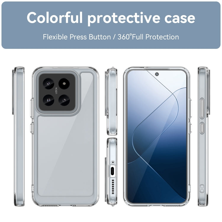 For Xiaomi 14 Colorful Series Acrylic Hybrid TPU Phone Case(Transparent) - 14 Cases by PMC Jewellery | Online Shopping South Africa | PMC Jewellery | Buy Now Pay Later Mobicred