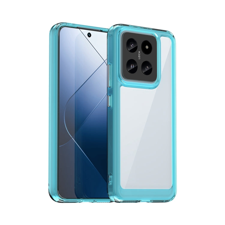 For Xiaomi 14 Colorful Series Acrylic Hybrid TPU Phone Case(Transparent Blue) - 14 Cases by PMC Jewellery | Online Shopping South Africa | PMC Jewellery | Buy Now Pay Later Mobicred