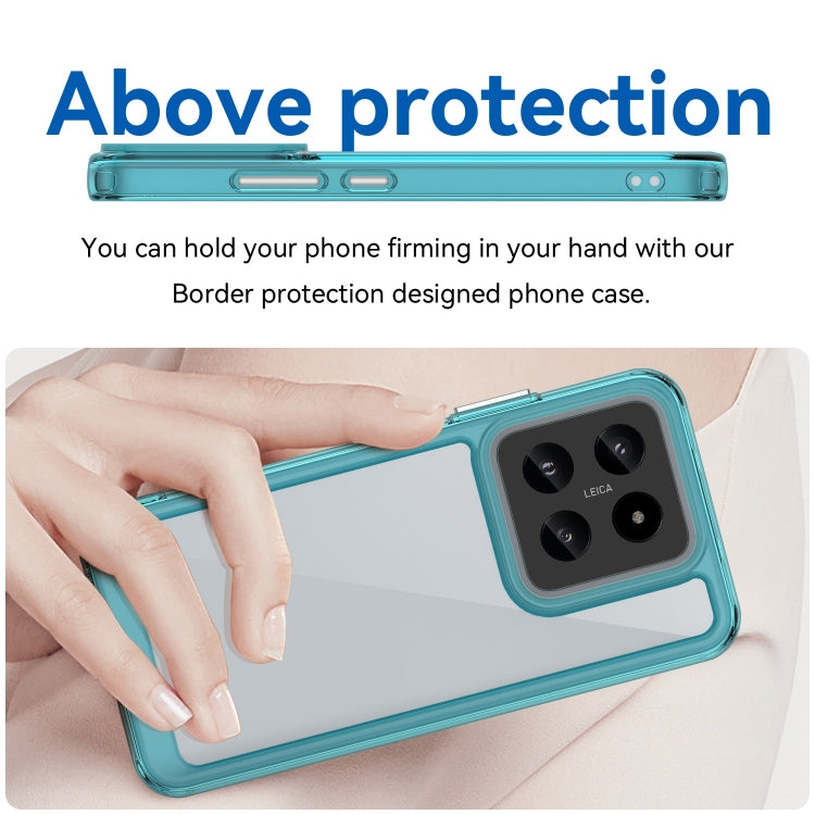 For Xiaomi 14 Pro Colorful Series Acrylic Hybrid TPU Phone Case(Transparent Blue) - 14 Pro Cases by PMC Jewellery | Online Shopping South Africa | PMC Jewellery | Buy Now Pay Later Mobicred